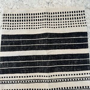 Elegant Black and Cream Striped Accent Pillow Cover